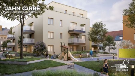 Jahn-Carré Dessau – Blick in den Innenhof mit Kinderspielplatz