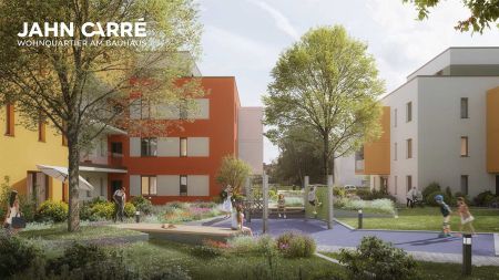 Jahn-Carré Dessau – Innenhof-Park des Neubauprojekts