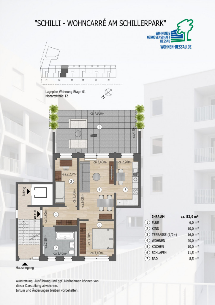 3-Zimmer-Wohnung in Dessau-Nord mit Aufzug - Foto 2