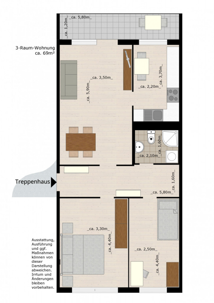 3-Zimmer-Wohnung in Dessau-Zoberberg – frisch saniert